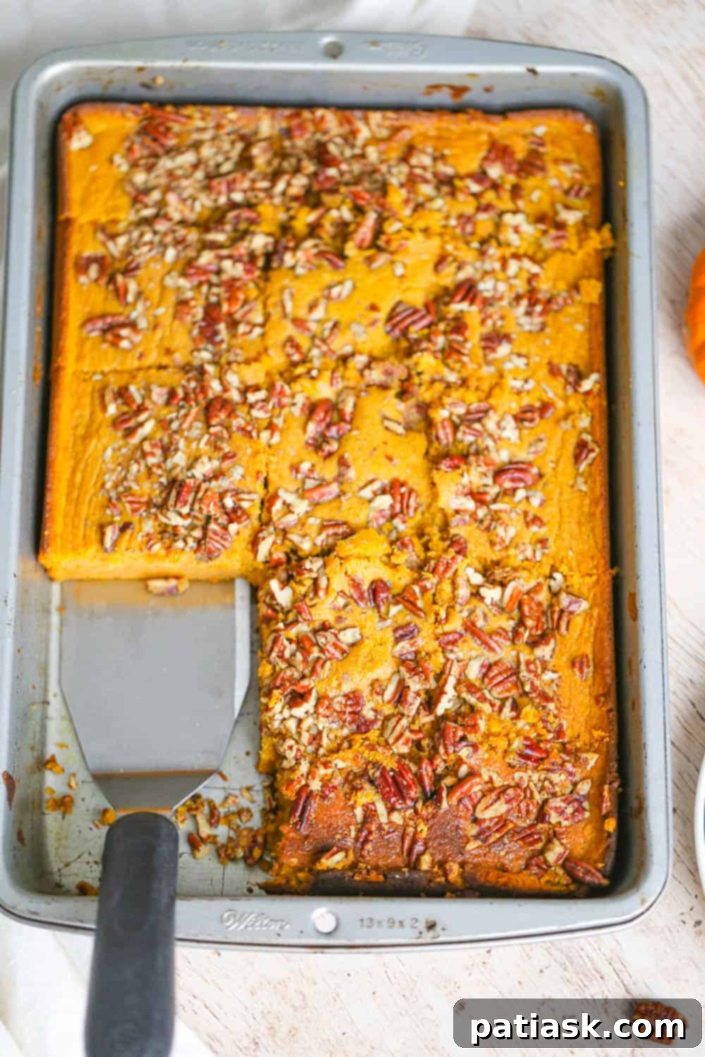 Pumpkin Pie Dream Cake 5 Several slices of Pumpkin Pie Cake artfully arranged