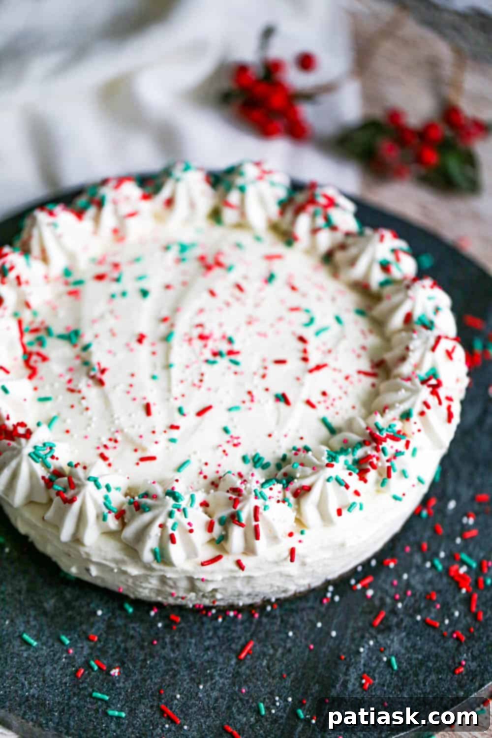 Simple Spiced Eggnog Cheesecake 4 Easy Eggnog Cheesecake, showcasing its smooth texture