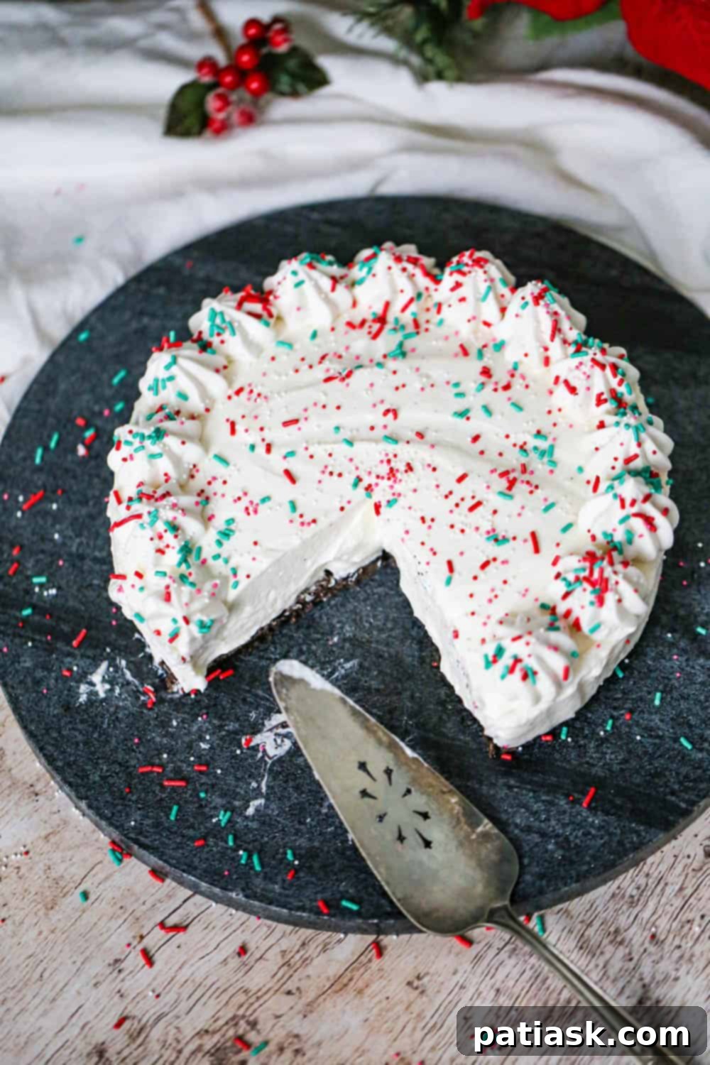 Simple Spiced Eggnog Cheesecake 6 Festive holiday dessert with eggnog cheesecake