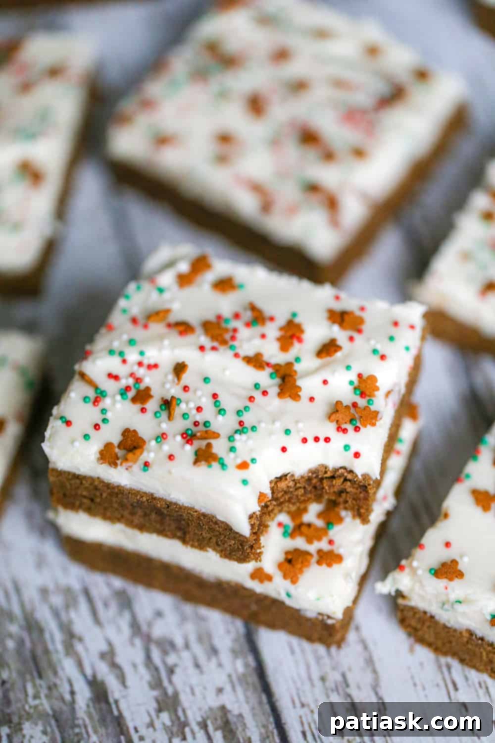 Spiced Gingerbread Bars 2 Gingerbread Bars recipe with creamy cream cheese frosting, a perfect holiday dessert