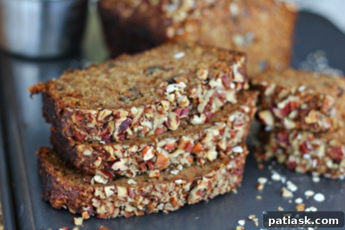 Mimi's Carrot Cake Oat Pecan Loaf - healthy carrot cake bread with oats