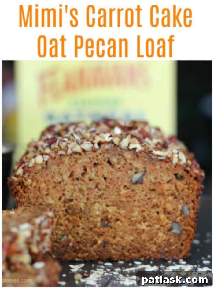 Mimi's Carrot Cake Oat Pecan Loaf - healthy carrot cake oat bread with oats healthy carrot cake bread