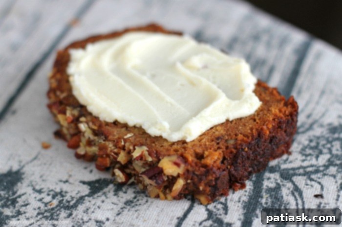 Mimi's Carrot Cake Oat Pecan Loaf - healthy carrot cake bread with oats