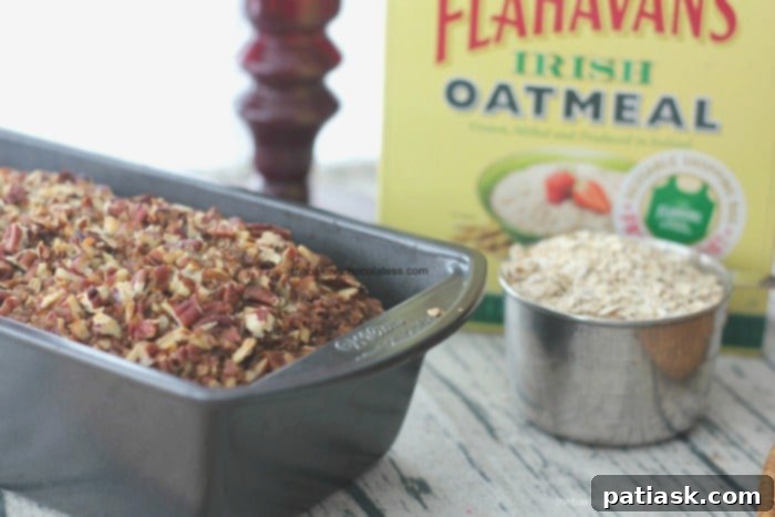 Mimi's Carrot Cake Oat Pecan Loaf - healthy carrot cake bread with oats