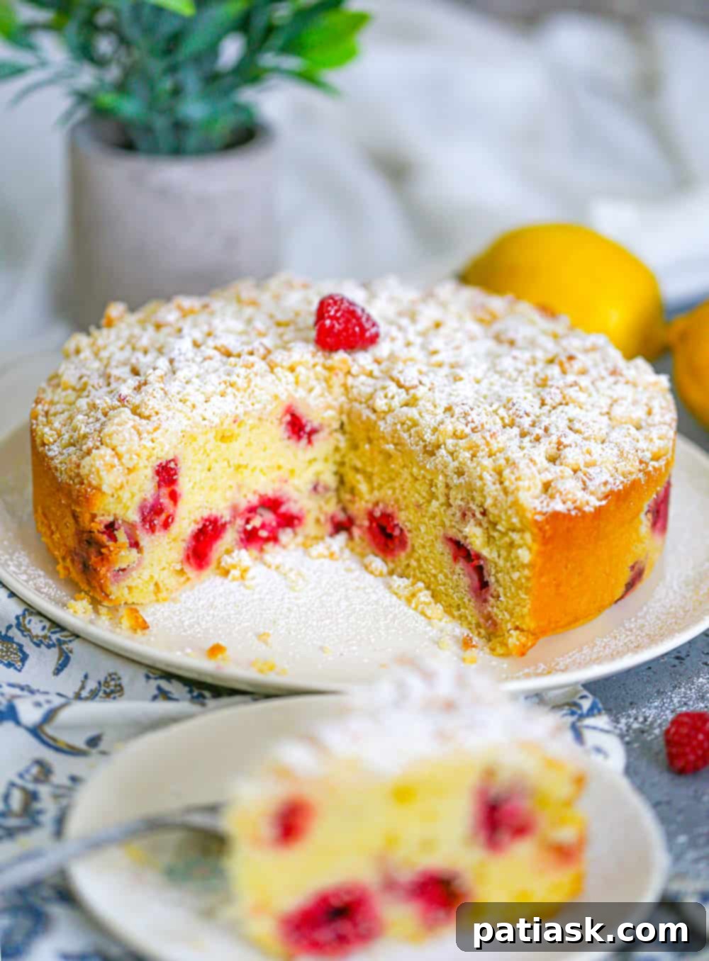Lemon Raspberry Crumb Cake, moist and delicious