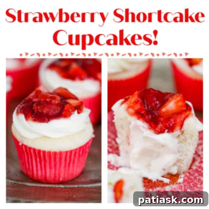 Strawberry Shortcake Cupcakes Made Simple 8 Graphic of Strawberry Shortcake Cupcakes recipe title.