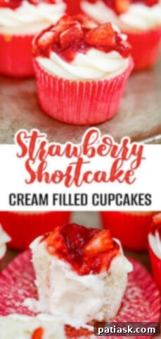 Strawberry Shortcake Cupcakes Made Simple 9 Individual strawberry shortcake cream-filled cupcakes.