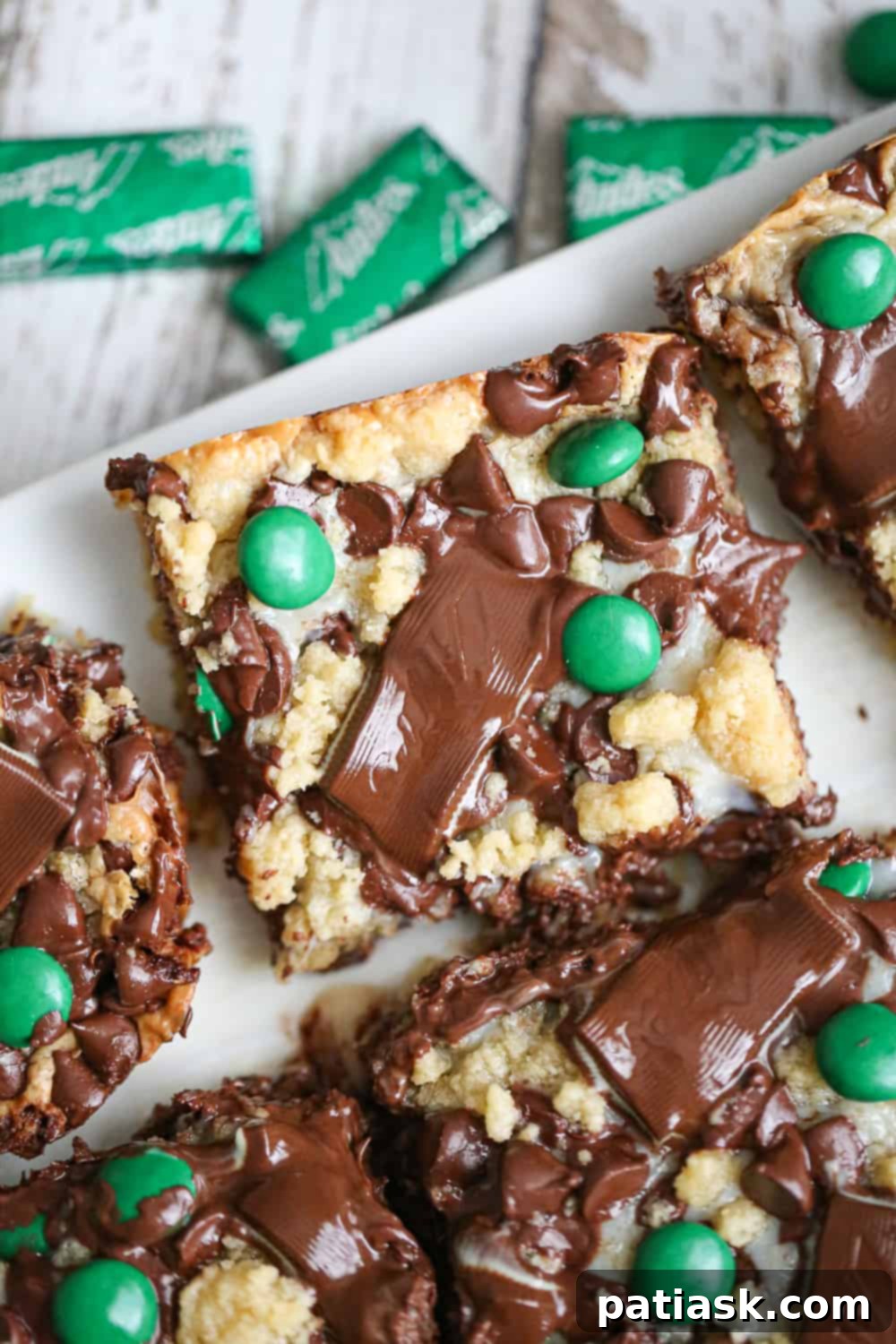 Mint Chocolate Chip Bars 2 Decadent Chocolate Chip Mint Bars with Sweetened Condensed Milk