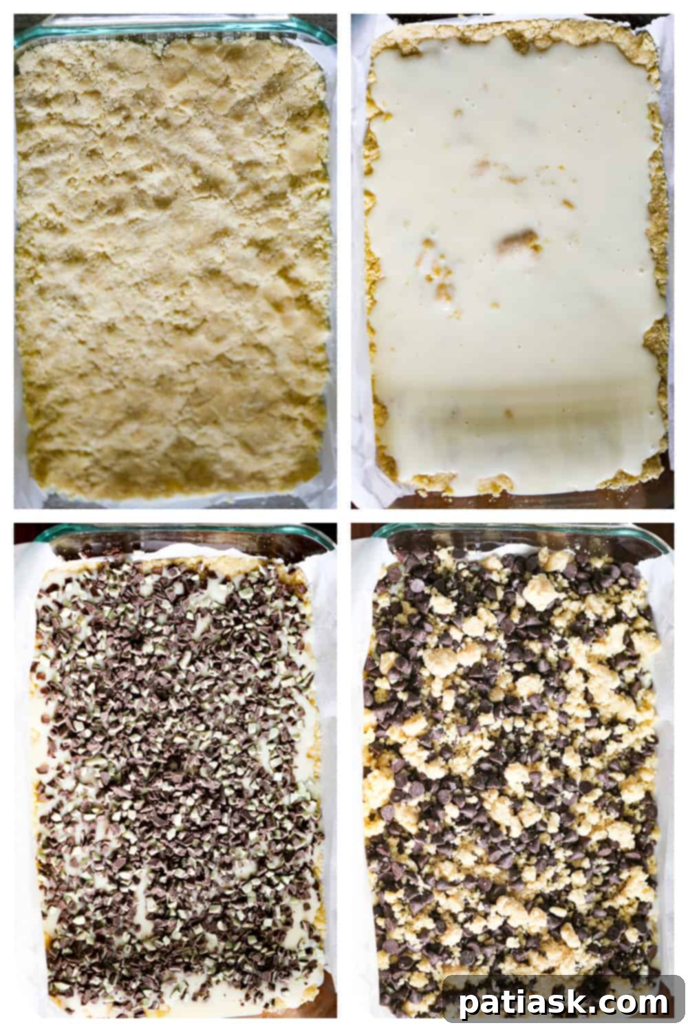 Mint Chocolate Chip Bars 7 More images of chocolate mint bars, highlighting their rich chocolate and cool mint flavors.