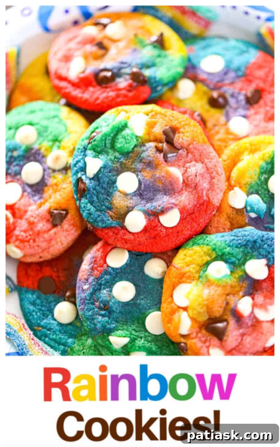 Awesome Rainbow Cookies chocolate chip recipe collage