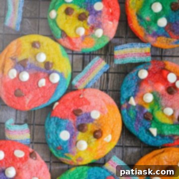 Awesome Rainbow Cookies with Chocolate Chips