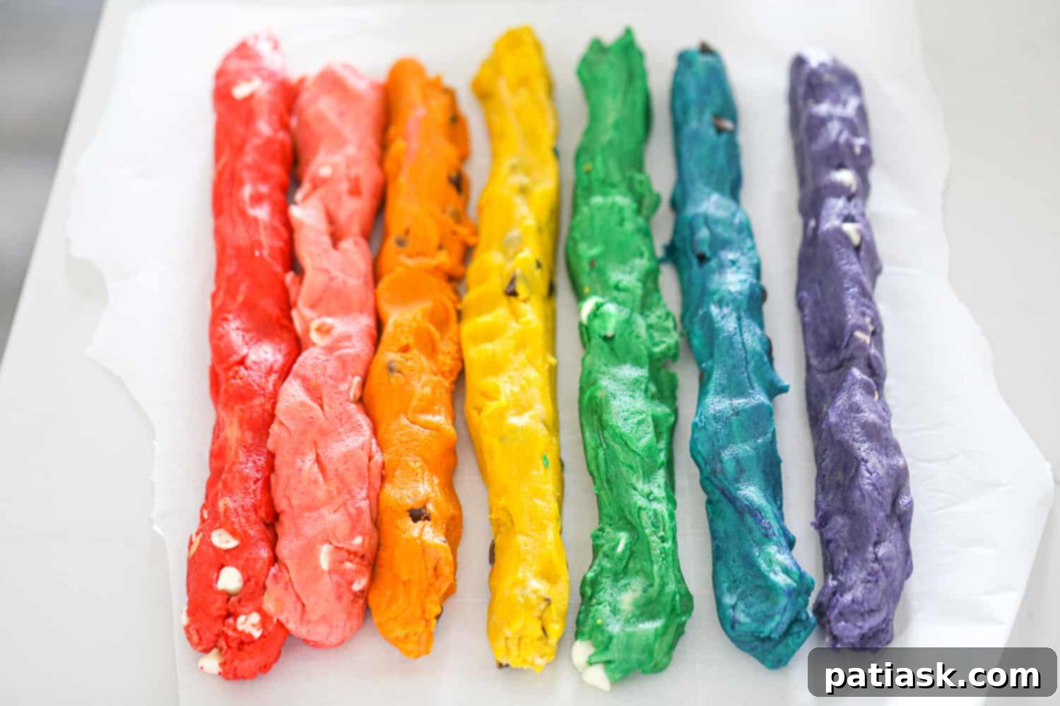 Rainbow cookies dough log