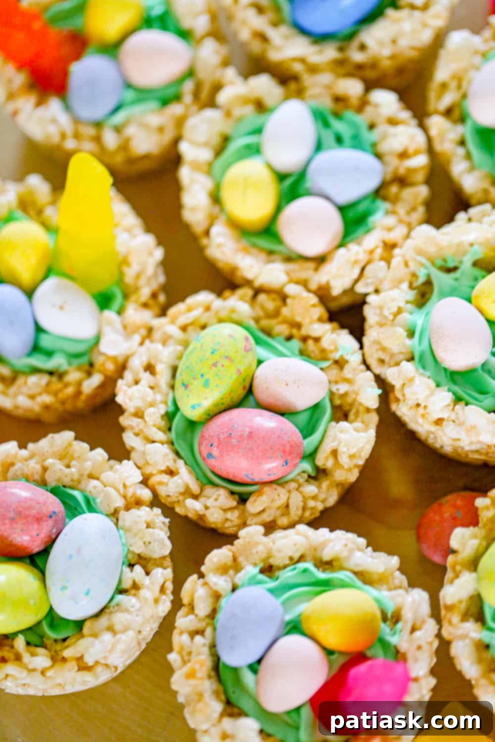Rice Krispie Nests Beautifully arranged Easter Rice Krispie Nests
