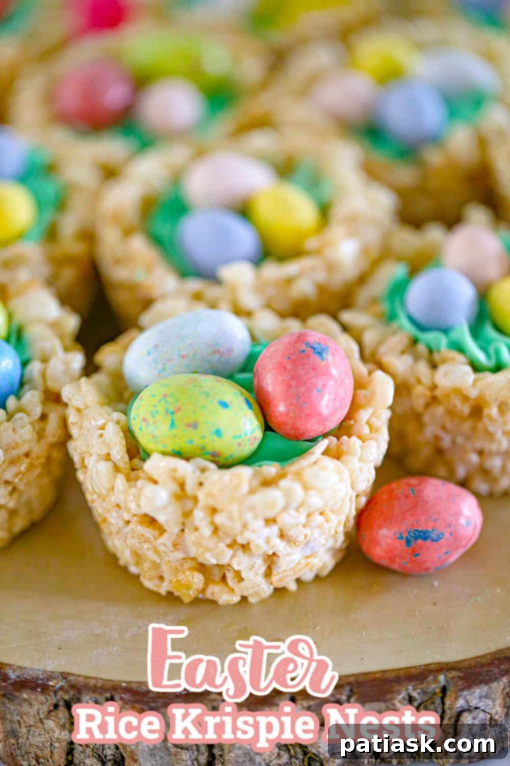 Easter Egg Crispy Nests 9 Final close-up of beautifully decorated Easter Rice Krispie Nests