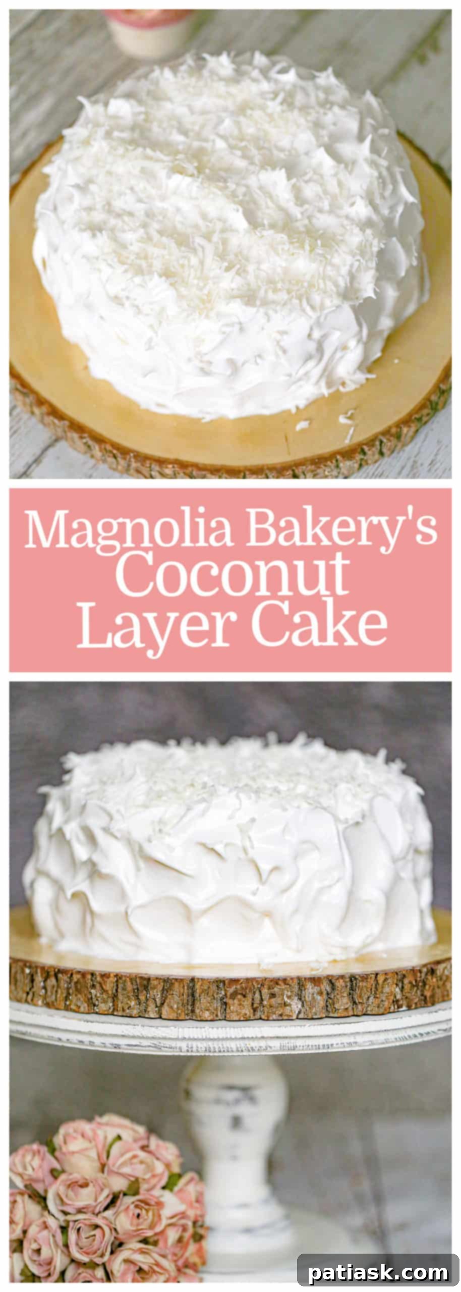 Magnolia Bakery's Coconut Layer Cake - Side detail with coconut