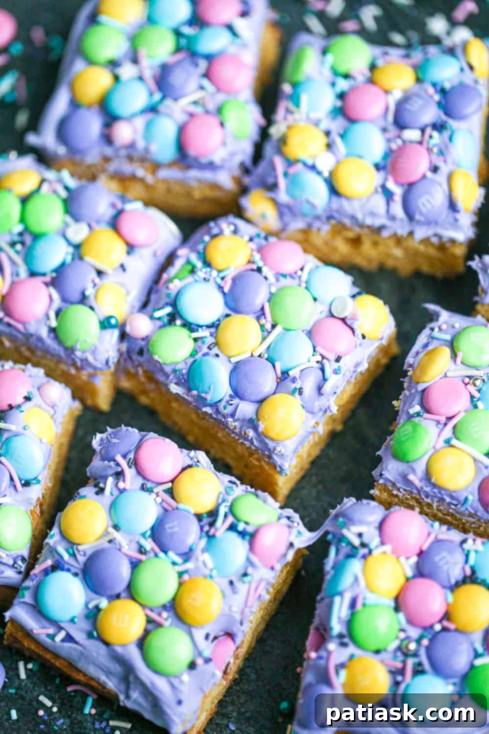 Enchanting Mermaid Cookie Bars adorned with pastel M&M's and shimmering sprinkles, perfect for magical parties and summer celebrations.