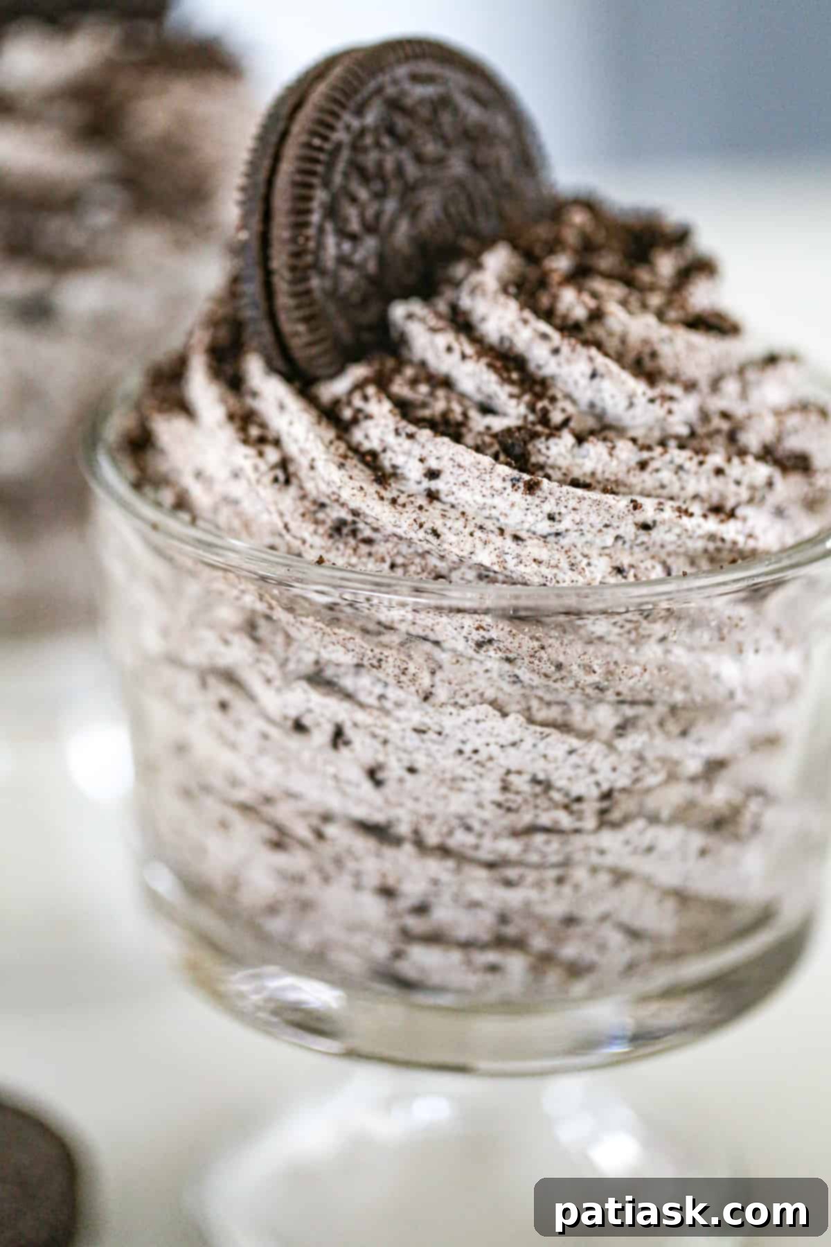 Effortless 3-Ingredient Cookies and Cream Mousse 2 Delicious Cookies and Cream Mousse dessert in a glass