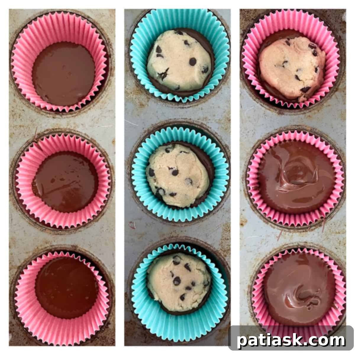 No-Bake Cookie Dough Delights 7 Detailed close-up of cookie dough being prepared, showing its rich texture before shaping and coating