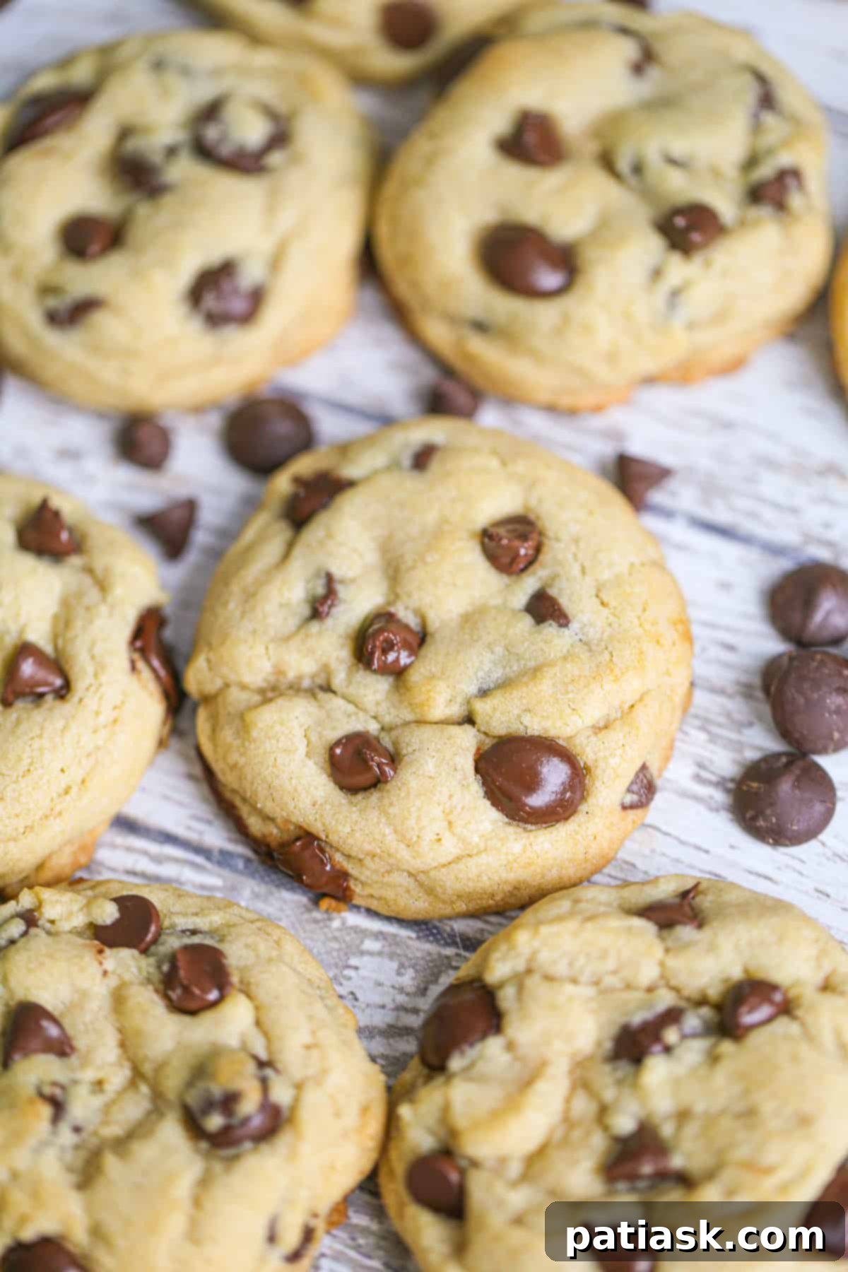 Ultimate Chocolate Chip Cookies 5 A batch of freshly baked Best-Ever Chocolate Chip Cookies cooling on a wire rack