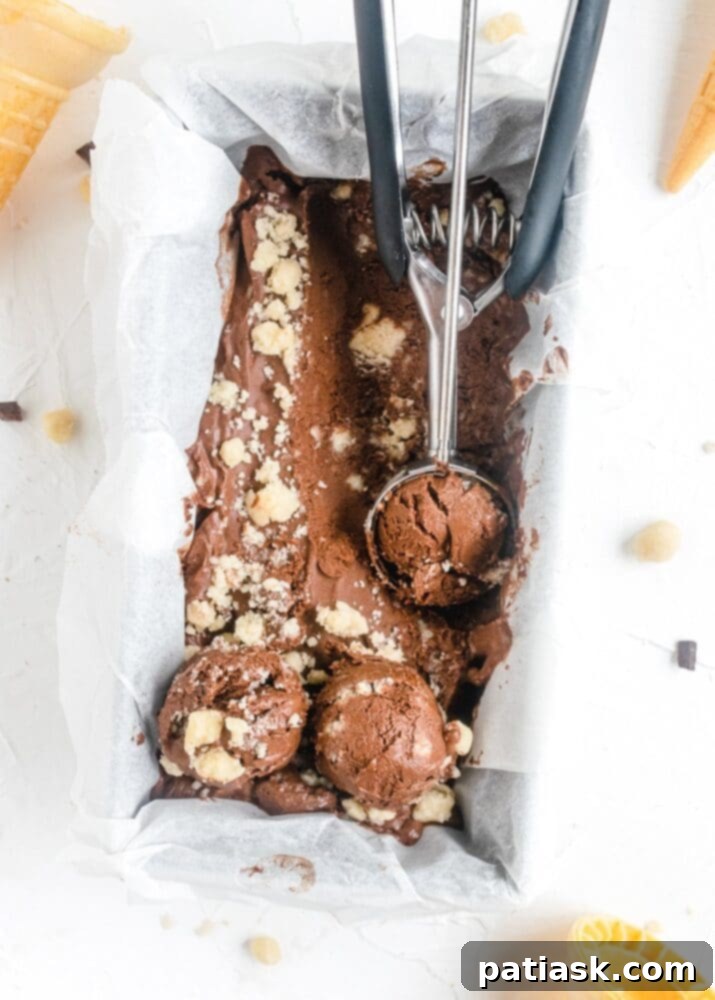 50 Sublime Ice Cream Treats to Savor This Summer 22 No-Churn Sugar Cookie Chocolate Ice Cream, creamy and smooth with cookie dough chunks.