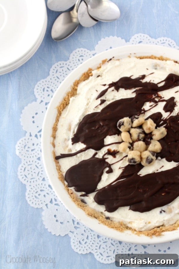50 Sublime Ice Cream Treats to Savor This Summer 29 Chocolate Chip Cookie Dough Ice Cream Pie with a cookie crust, hot fudge, vanilla ice cream, and cookie dough pieces.