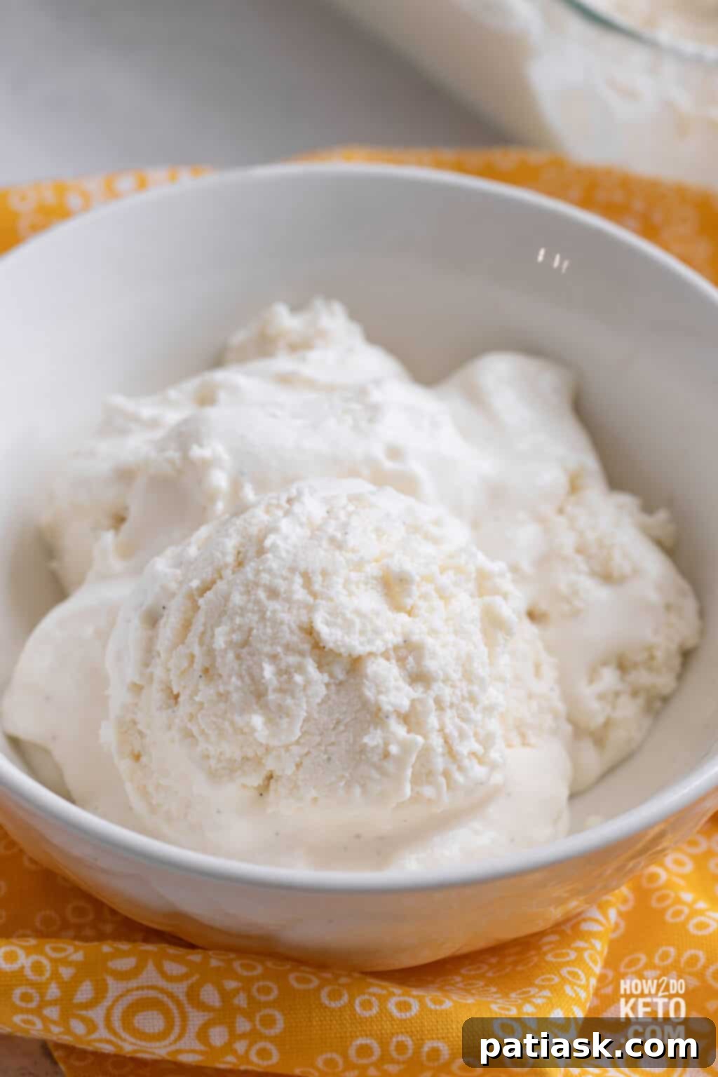 50 Sublime Ice Cream Treats to Savor This Summer 34 Smooth and creamy keto vanilla ice cream, easy to make with low carbs.
