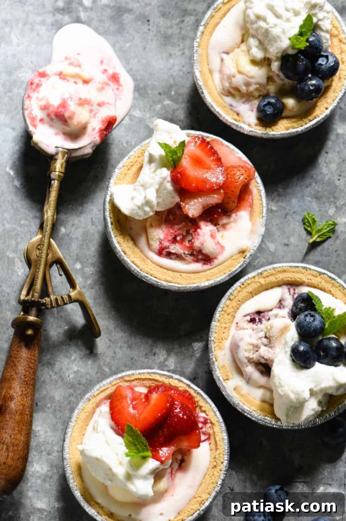 50 Sublime Ice Cream Treats to Savor This Summer 42 Mini Ice Cream Pies, easy to make and perfect for individual servings.