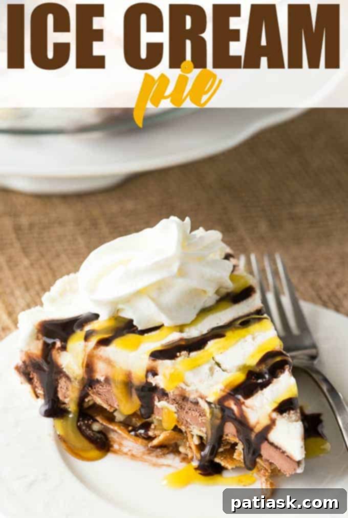 50 Sublime Ice Cream Treats to Savor This Summer 7 Ice Cream Pie with a waffle cone crust, creamy ice cream, nuts, chocolate drizzle, and whipped cream.