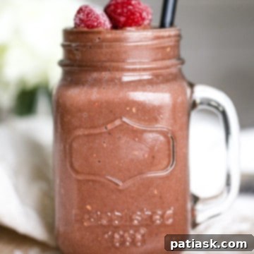 Decadent Dark Chocolate Raspberry Banana Smoothie 7 Dark Chocolate Raspberry & Banana Smoothie