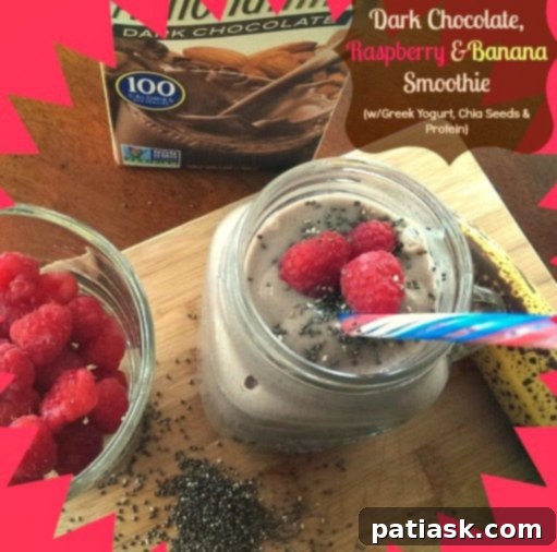 Decadent Dark Chocolate Raspberry Banana Smoothie 5 quick & easy breakfast