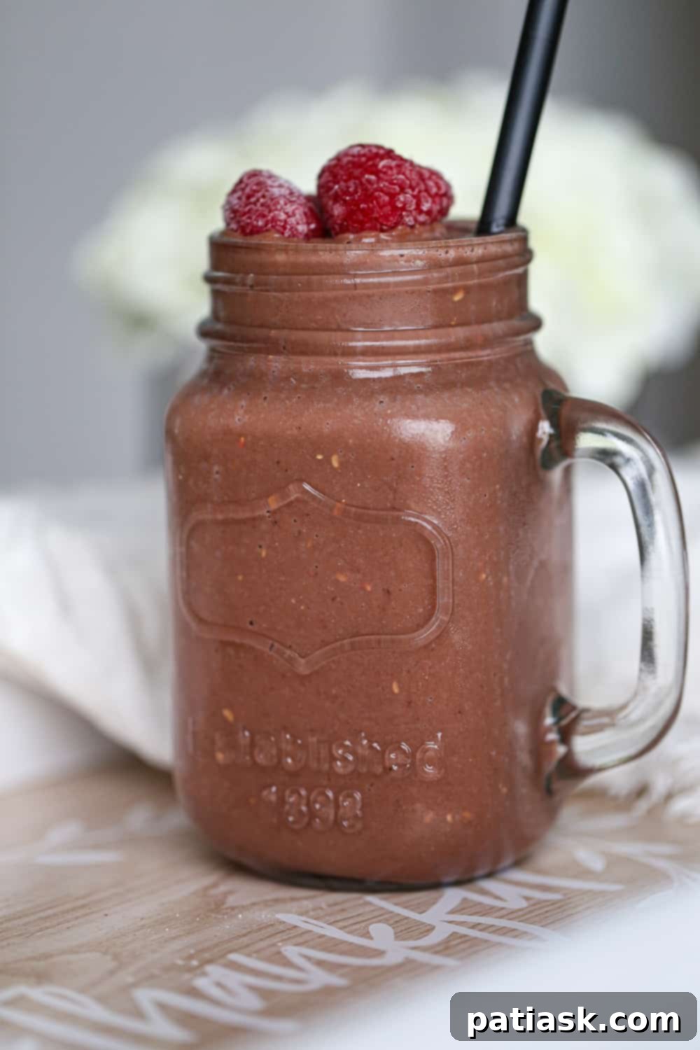 Decadent Dark Chocolate Raspberry Banana Smoothie 6 healthy dark chocolate banana smoothie recipe raspberries easy