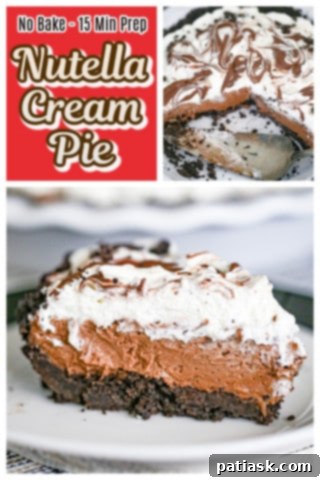 Nutella Cream Pie in a pie plate