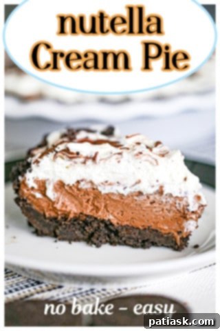 Nutella Cream Pie prepared with a different angle