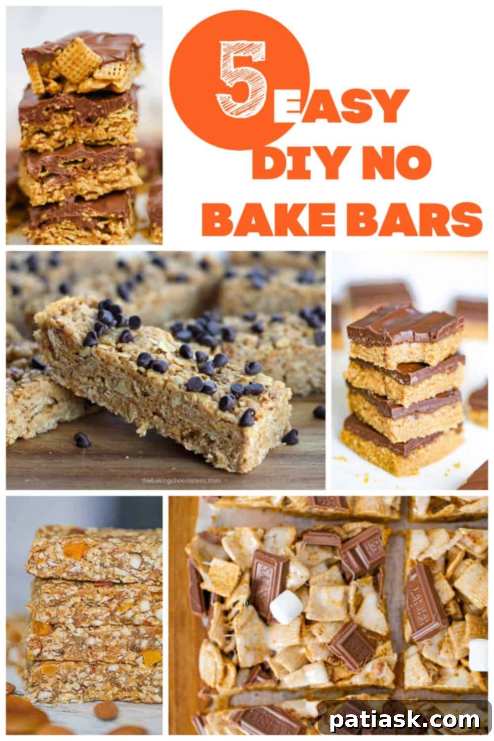 5 Easy No-Bake Bar Recipes 2 EASY DIY NO BAKE BARS - A collection of delicious homemade treats