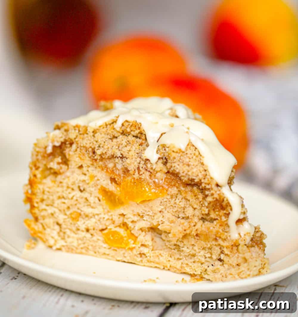 slice of Peach Coffee Cake
