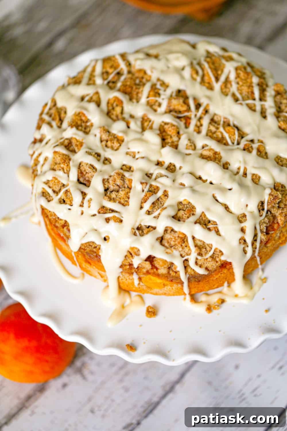 Peach Coffee Cake top view