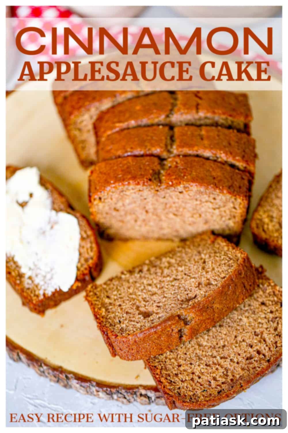 Cozy Apple Cinnamon Bread 13 Overhead shot of freshly baked Cinnamon Applesauce Bread slices