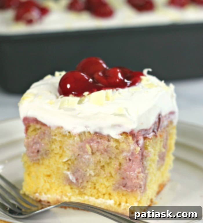 Very Cherry Cheesecake Poke Cake