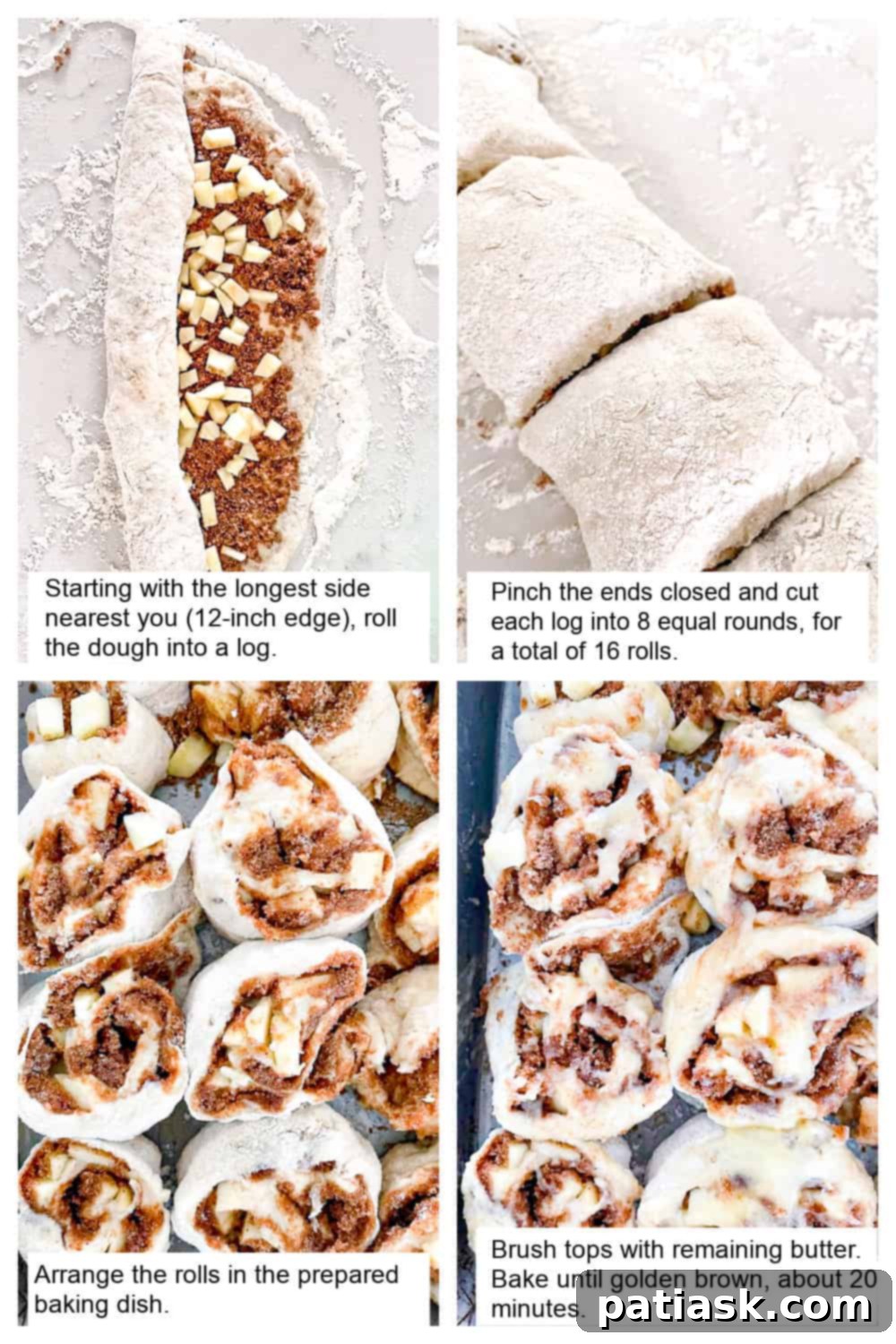 Easy No Yeast Apple Cinnamon Rolls tutorial