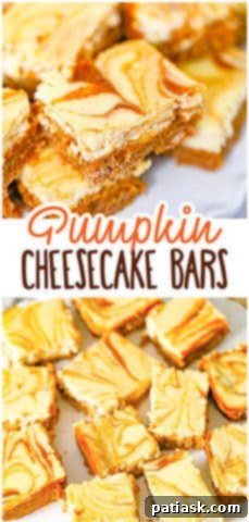 Effortless Pumpkin Cheesecake Bars 10 Close-up of a pumpkin cheesecake swirl bar, showing the intricate layers.