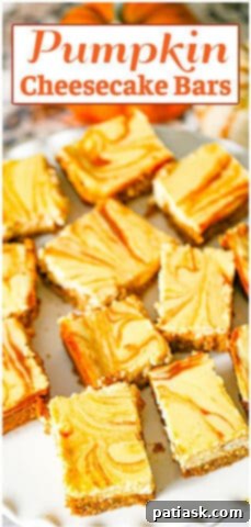 Effortless Pumpkin Cheesecake Bars 12 Individual pumpkin cheesecake bars, perfectly portioned for dessert.