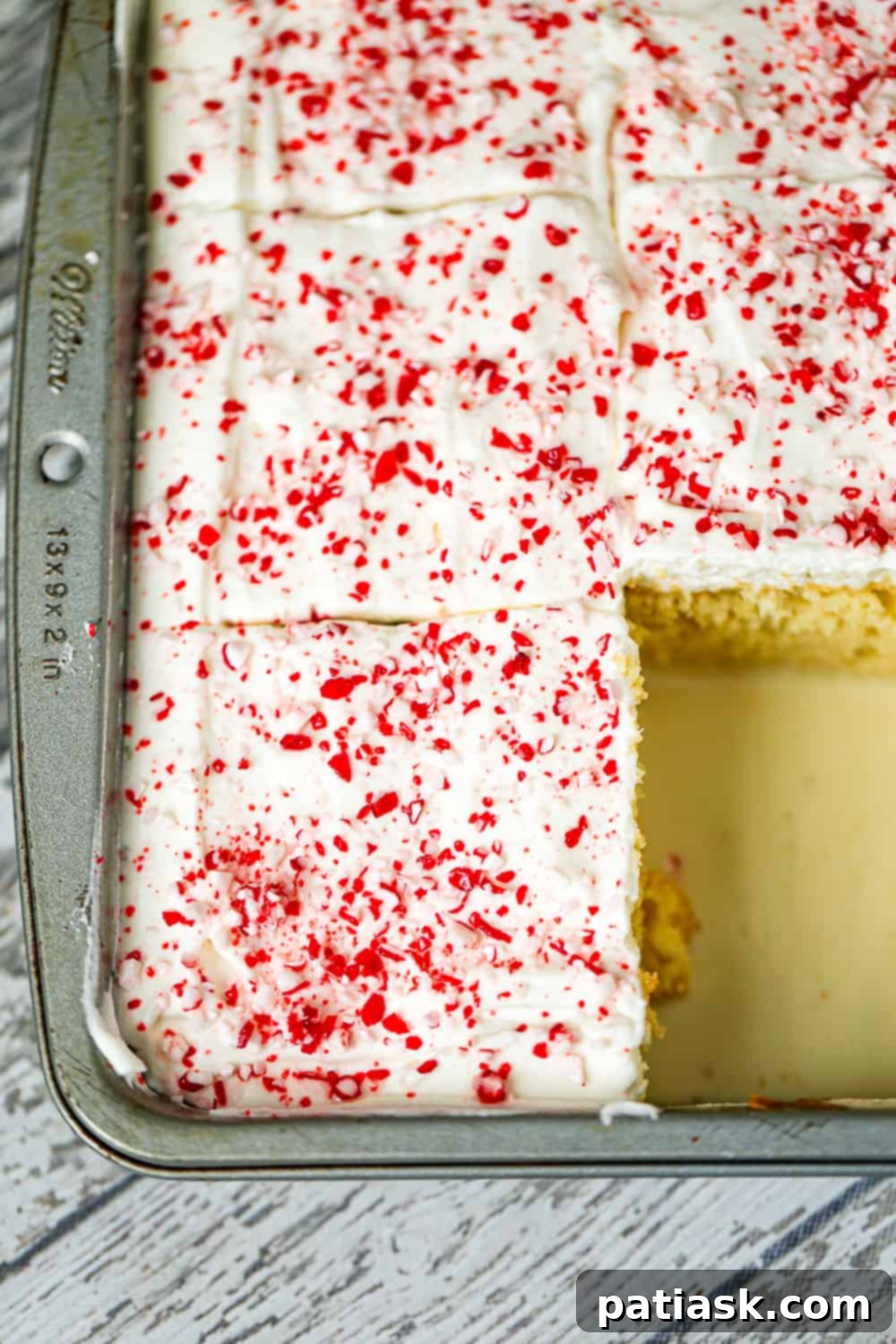 Ingredients for Peppermint Tres Leches Cake laid out on a table