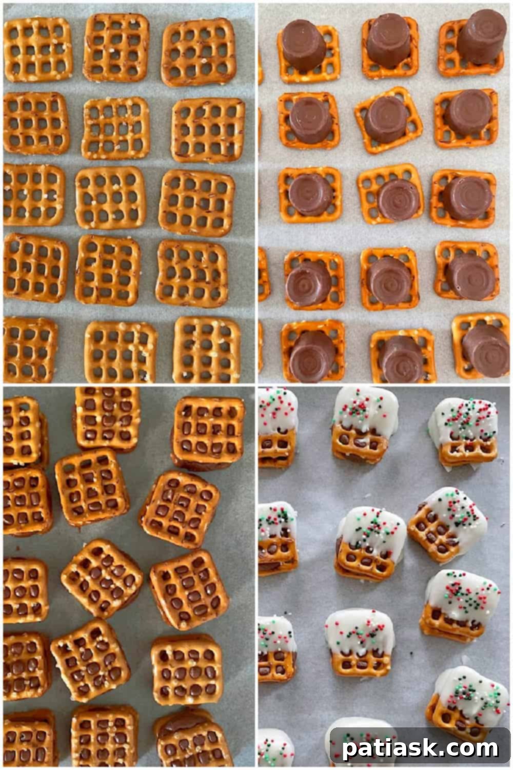 White Chocolate Pretzel Rolo Delights 7 Step-by-step tutorial for Rolo pretzel treats