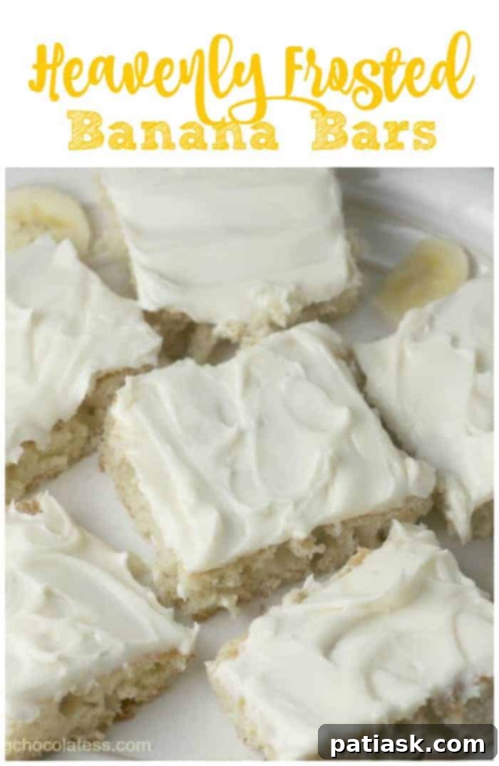 25 Heavenly Summer Desserts 16 Close-up of best banana bars with cream cheese frosting, showing the texture and topping.
