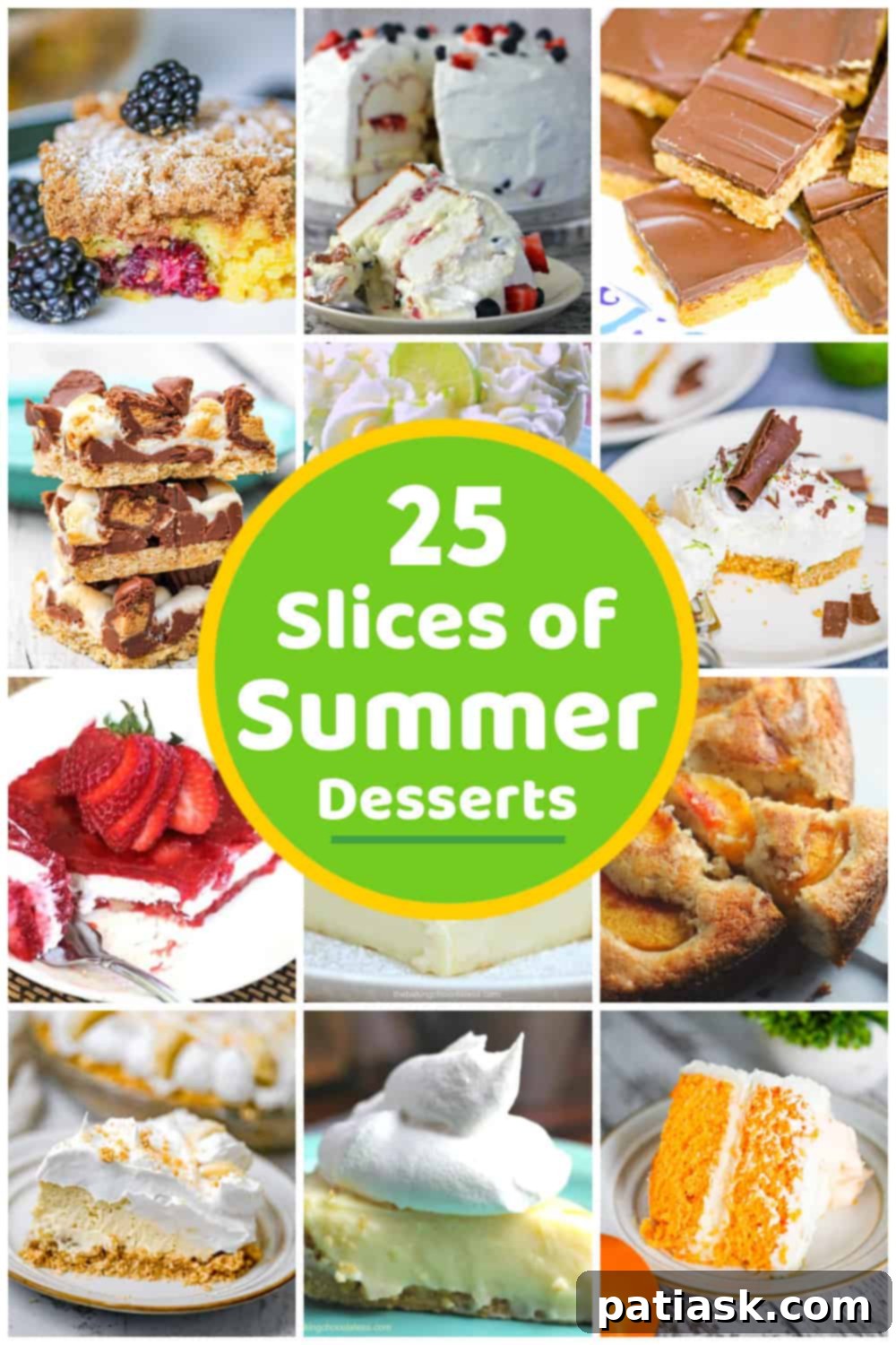 25 Heavenly Summer Desserts 29 A beautiful spread of various summer desserts, including cakes, pies, and fruity treats.