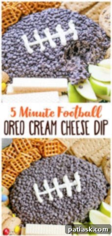 5 Minute Football Oreo cream cheese dip