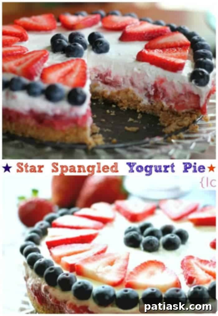 20 Irresistible Greek Yogurt Dessert Ideas 19 Refreshing Star Spangled Yogurt Pie (Ice Box or Freezer Style)