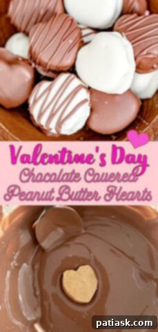 Valentine's Peanut Butter Chocolate Kisses 14 Heart-shaped chocolate peanut butter candy with a delicate chocolate drizzle