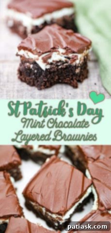 Cool Mint Chocolate Brownie Stack 11 Mint Chocolate Layered Brownies, a delicious dessert with a green mint layer.