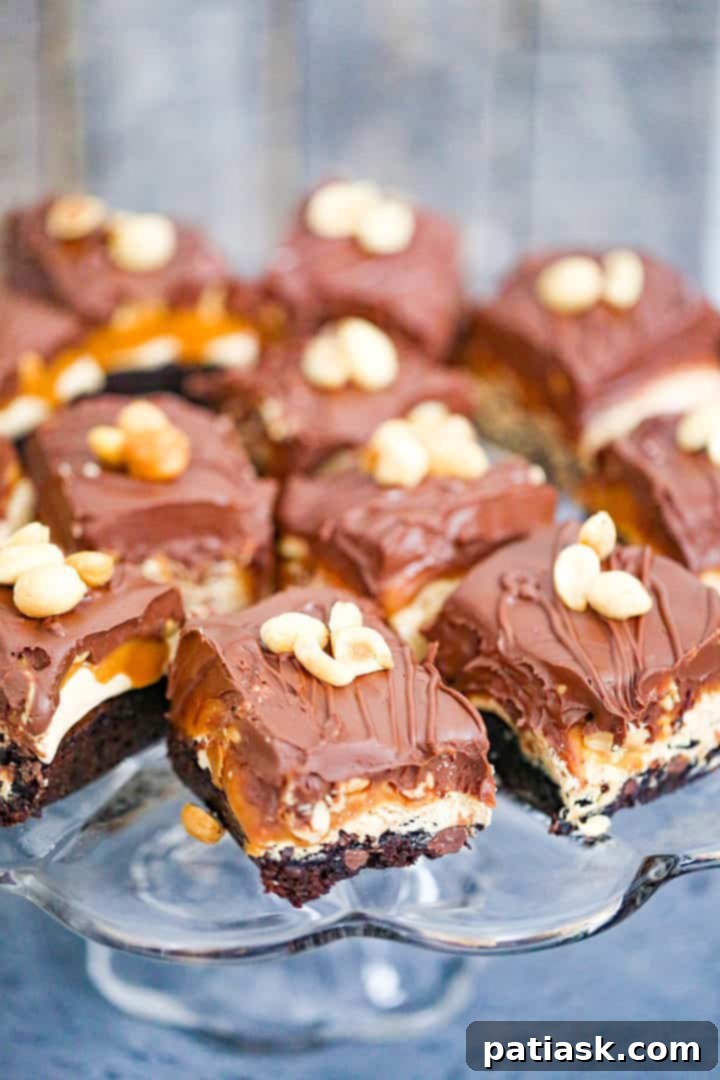 Outrageous Snickers Brownies